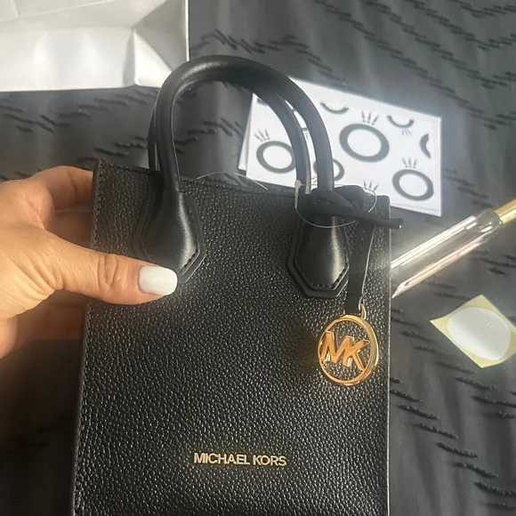 Michael Kors Black Mini Bag with Gold Accents - Picture 4 of 5